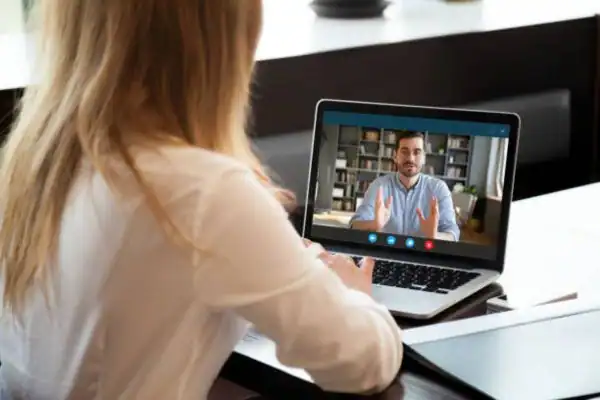 image of woman attending online mediation Paignton speak to our team today!